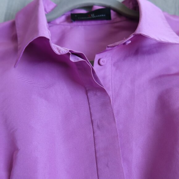 CAROLINA HERRERA shirtdress lilac purple midi 4 party event wedding chic ALTERED - Picture 5 of 15